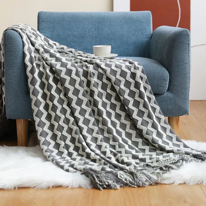 Colverro™ Nordic Chunky Knit Throw Blanket in Soft Faux Cashmere