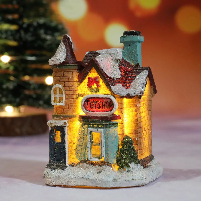 Colverro™ Light-Up Christmas Village House with LED and Snowy Roof
