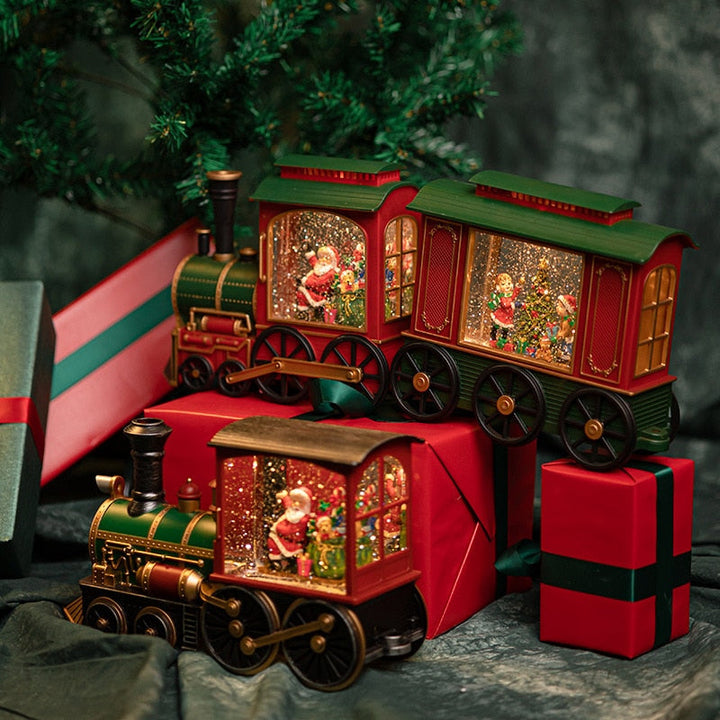 Colverro™ Santa Train Snow Globe Music Box with 8 Holiday Songs
