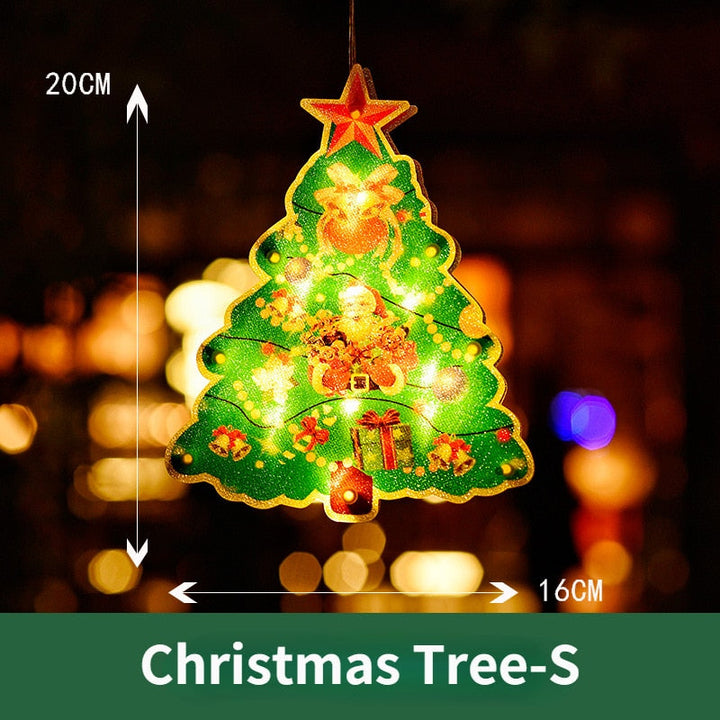 Colverro™ Battery Christmas Window Hanging Light with Flashing Mode
