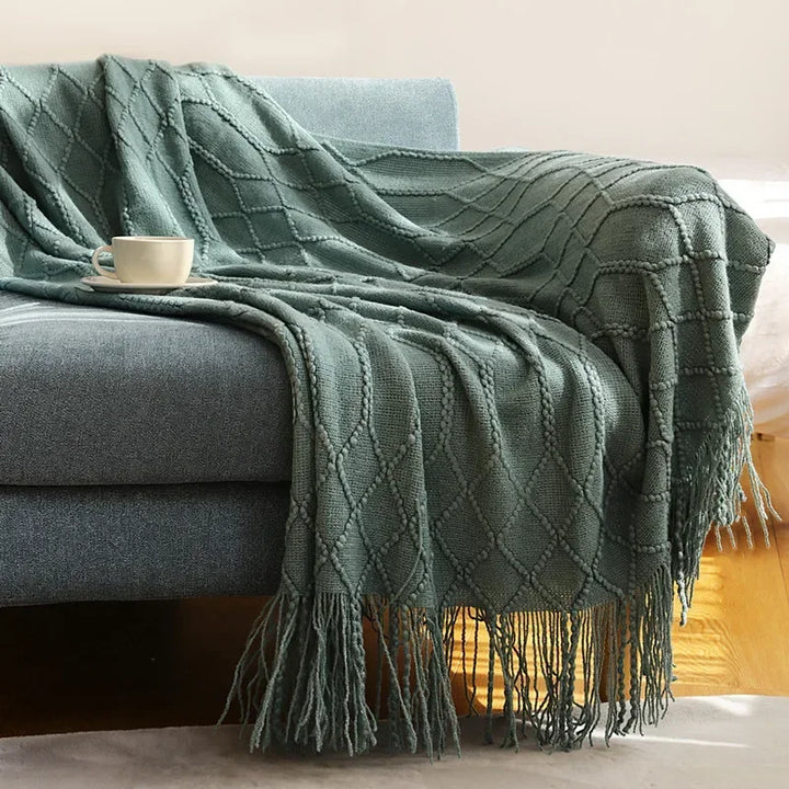 Colverro™ Nordic Chunky Knit Throw Blanket in Soft Faux Cashmere
