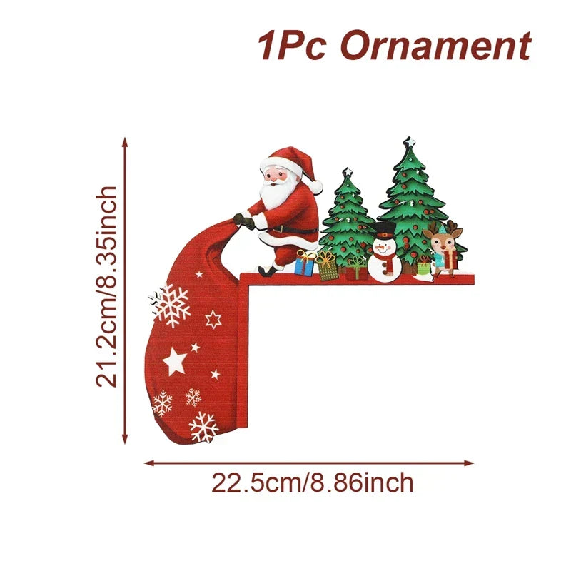Colverro™ Wooden Santa &amp; Snowman Christmas Door and Corner Decor
