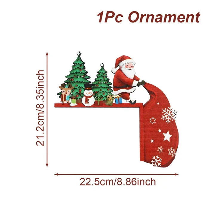 Colverro™ Wooden Santa &amp; Snowman Christmas Door and Corner Decor