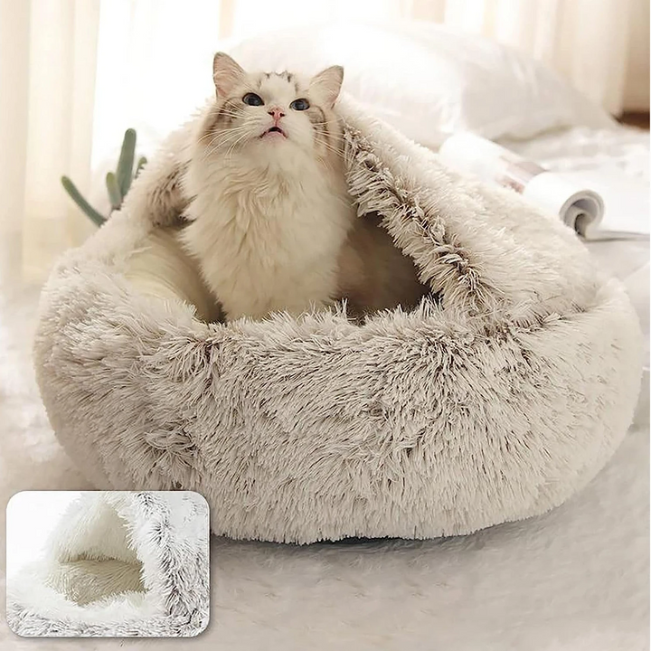 Colverro™ Calming Cave Dog Bed with Cozy Covered Nest Design