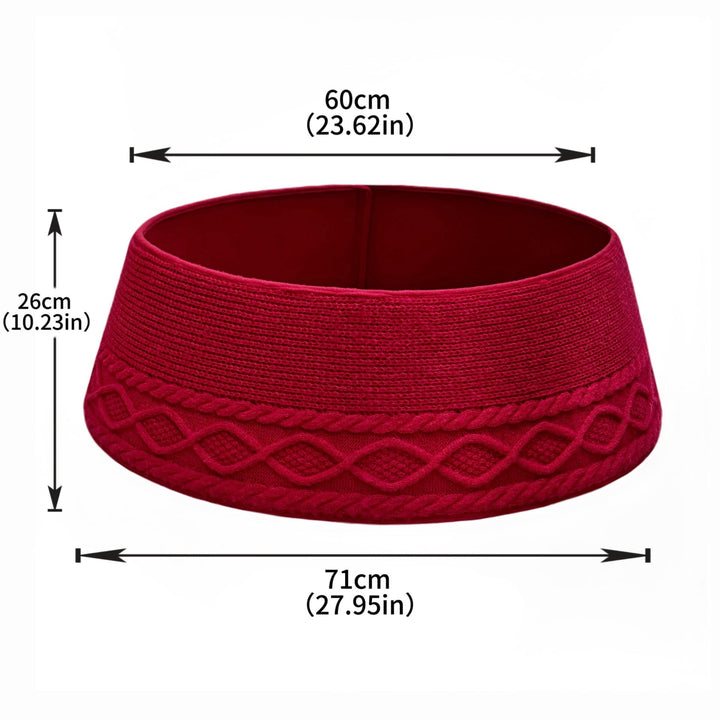 Colverro™ Cable-Knit Christmas Tree Skirt with Easy Tie Closure