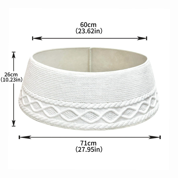 Colverro™ Cable-Knit Christmas Tree Skirt with Easy Tie Closure