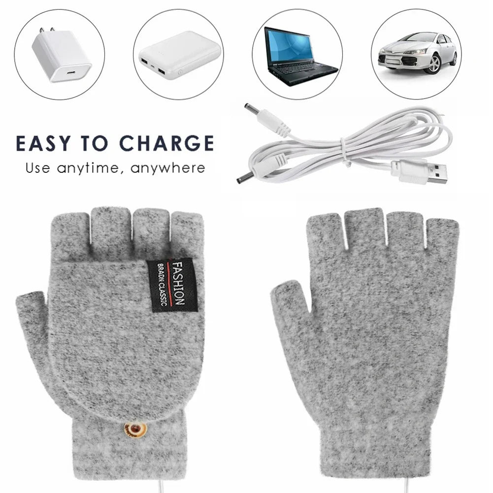 Colverro™ USB Rechargeable Knit Heated Gloves with 3 Heat Settings