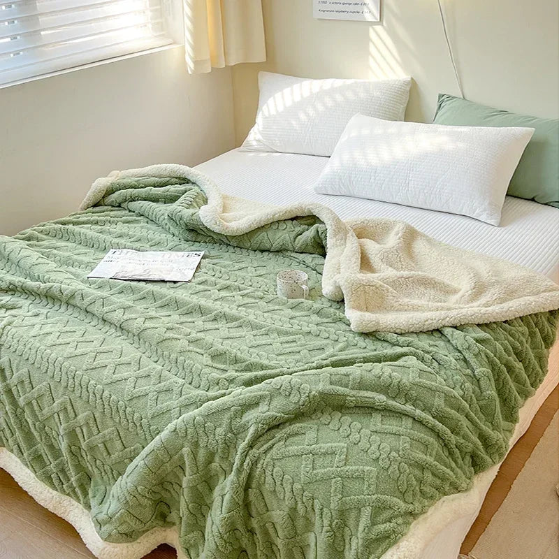 Colverro™ Reversible Sherpa Fleece Blanket, Warm Without the Bulk