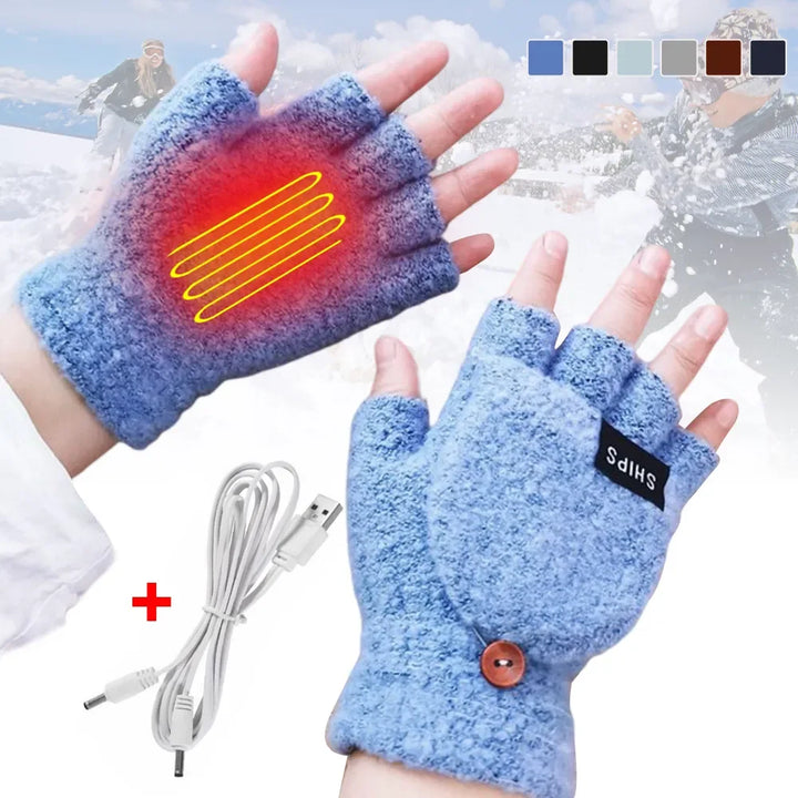 Colverro™ USB Rechargeable Knit Heated Gloves with 3 Heat Settings