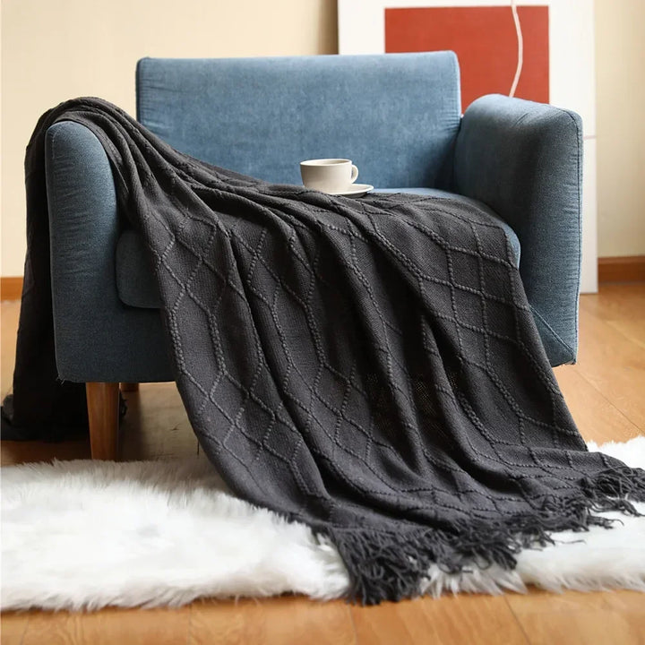 Colverro™ Nordic Chunky Knit Throw Blanket in Soft Faux Cashmere
