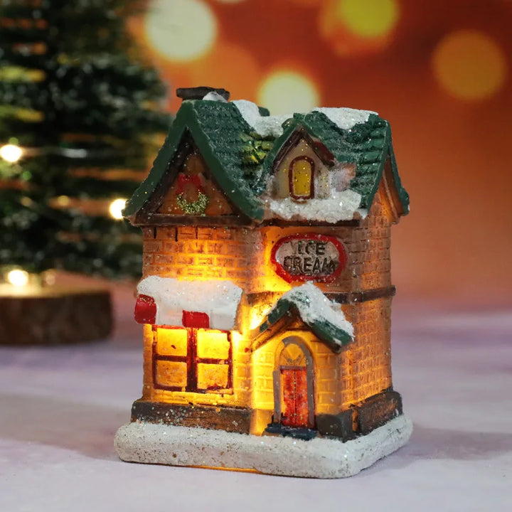 Colverro™ Light-Up Christmas Village House with LED and Snowy Roof