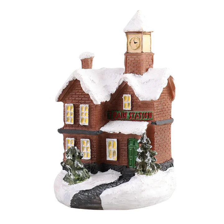 Colverro™ Light-Up Christmas Village House with LED and Snowy Roof