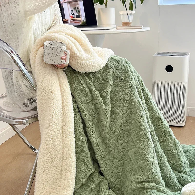 Colverro™ Reversible Sherpa Fleece Blanket, Warm Without the Bulk