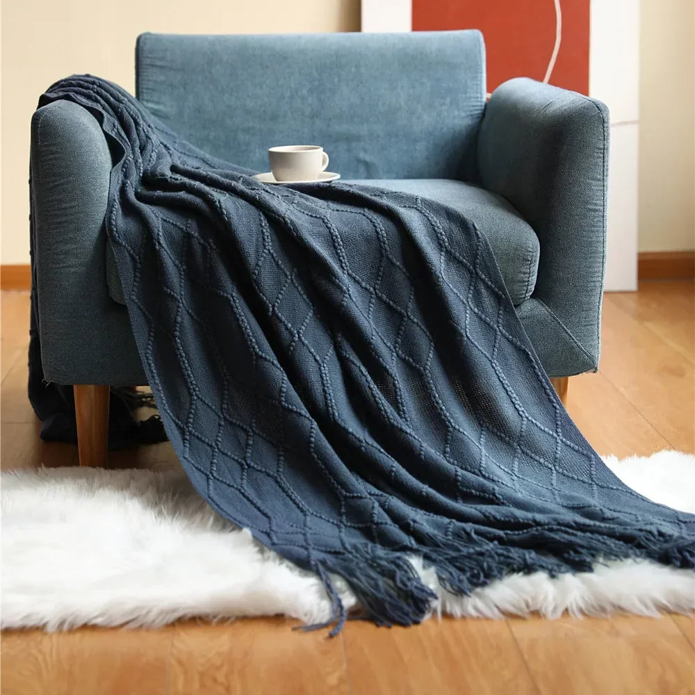 Colverro™ Nordic Chunky Knit Throw Blanket in Soft Faux Cashmere