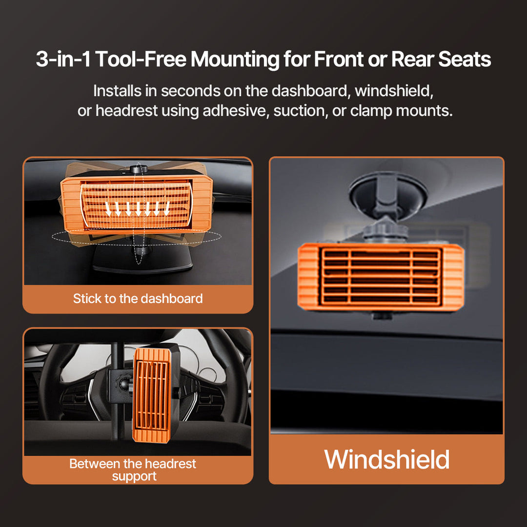 Colverro™ Portable Car Heater and Windshield Defroster, 360° Swivel