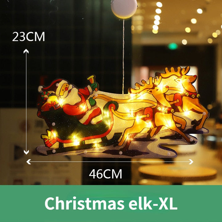 Colverro™ Battery Christmas Window Hanging Light with Flashing Mode