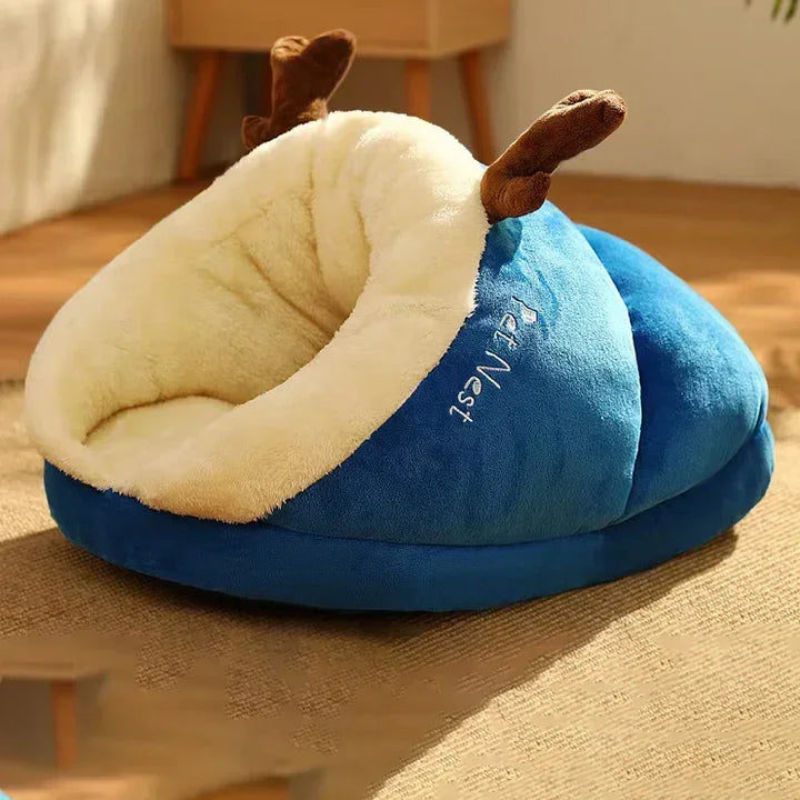 Colverro™ Slipper-Shaped Fleece Dog Bed – Foldable and Washable