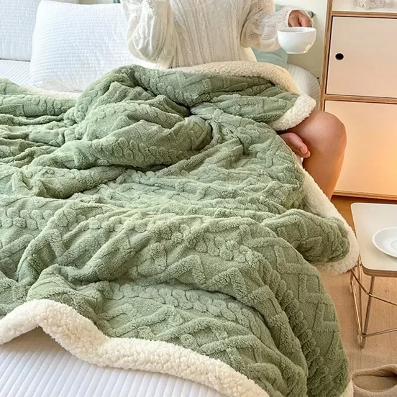 Colverro™ Reversible Sherpa Fleece Blanket, Warm Without the Bulk