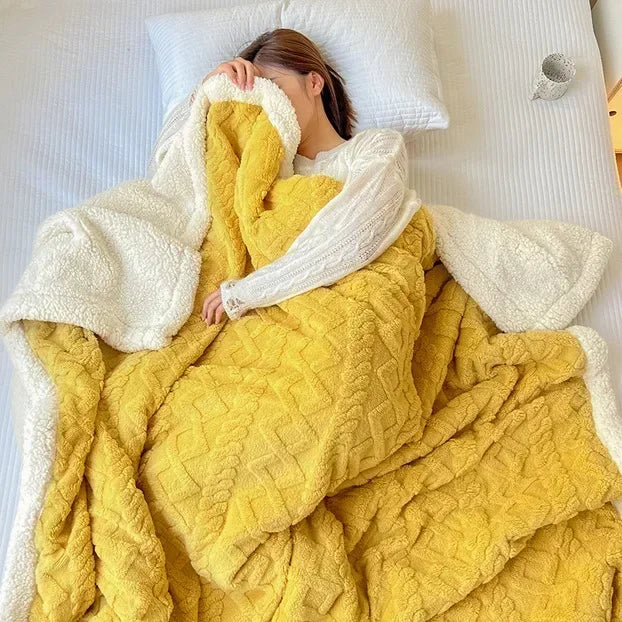 Colverro™ Reversible Sherpa Fleece Blanket, Warm Without the Bulk