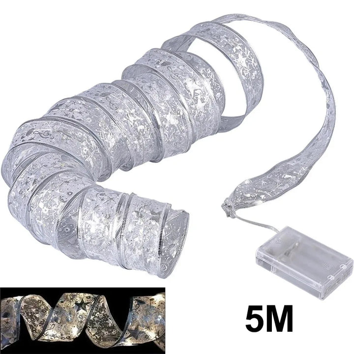 Colverro™ Christmas Ribbon with Warm White LED String Lights