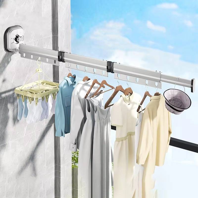 Colverro™ Foldable Wall-Mounted Drying Rack with Suction Cups – No Drilling