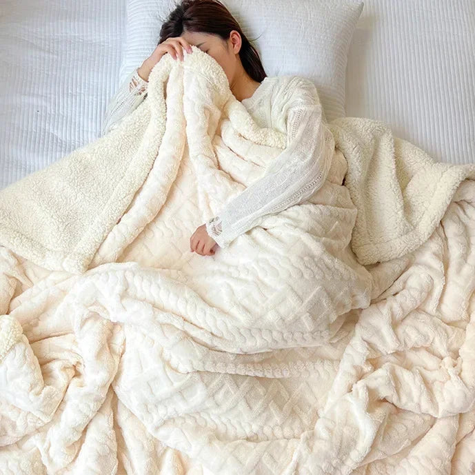 Colverro™ Reversible Sherpa Fleece Blanket, Warm Without the Bulk