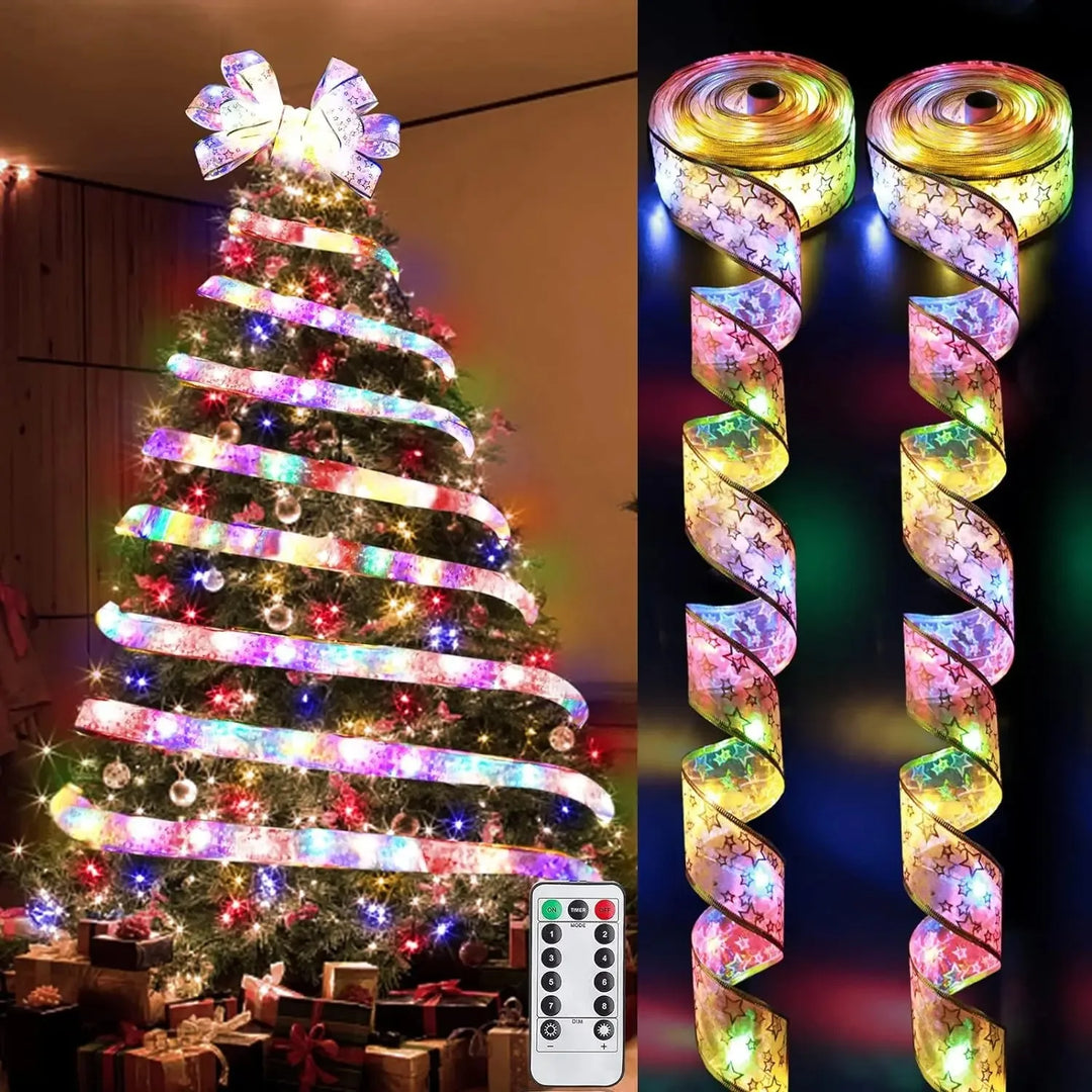 Colverro™ Christmas Ribbon with Warm White LED String Lights