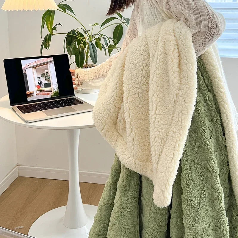 Colverro™ Reversible Sherpa Fleece Blanket, Warm Without the Bulk