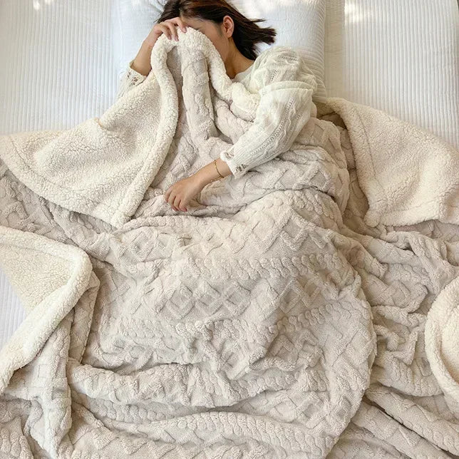 Colverro™ Reversible Sherpa Fleece Blanket, Warm Without the Bulk