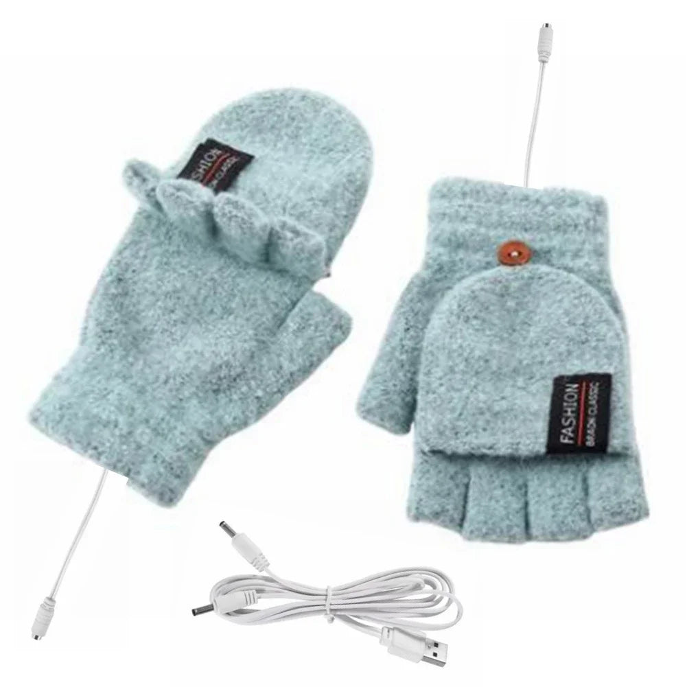 Colverro™ USB Rechargeable Knit Heated Gloves with 3 Heat Settings