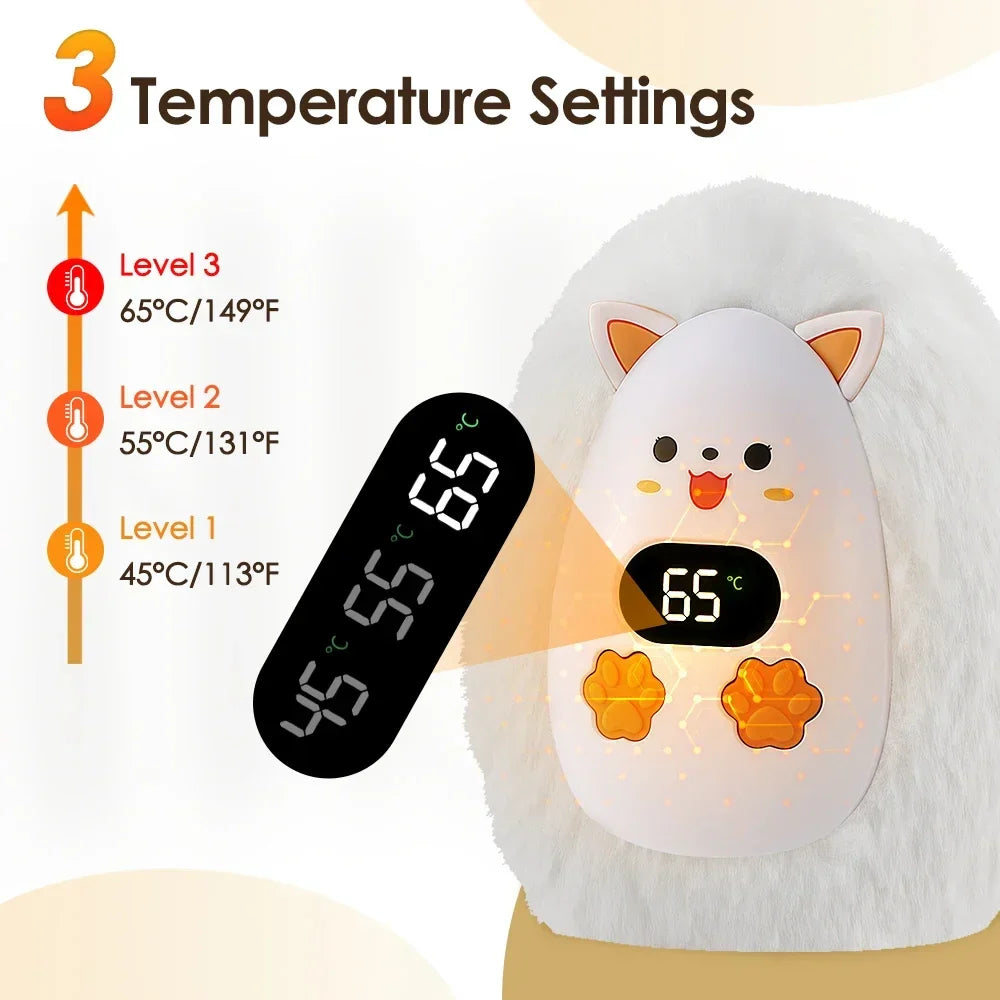 Colverro™ Rechargeable Fox Hand Warmer with Digital Display