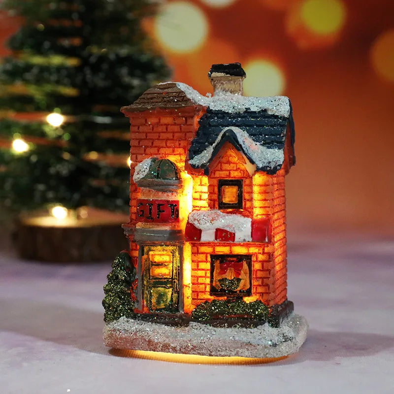 Colverro™ Light-Up Christmas Village House with LED and Snowy Roof
