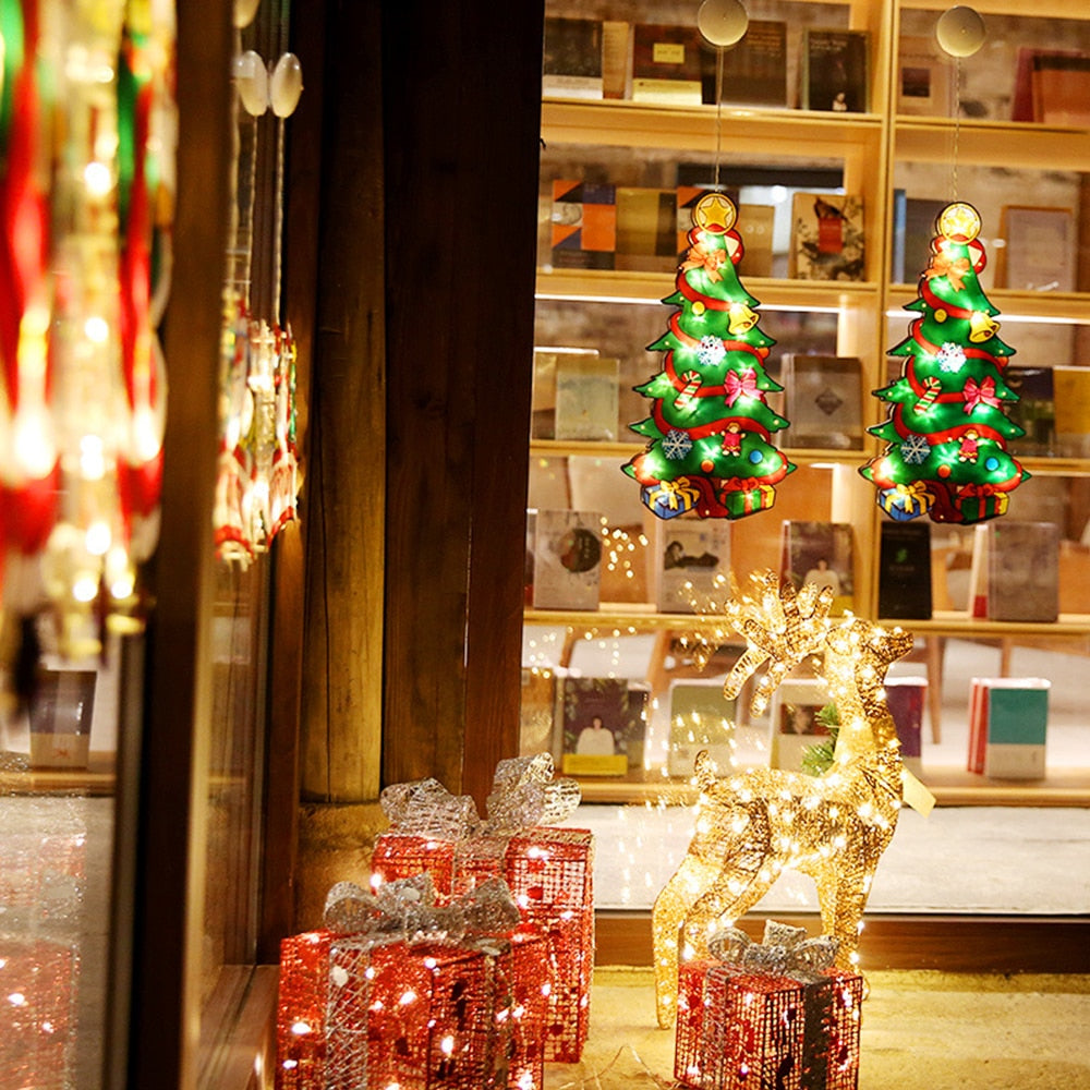 Colverro™ Battery Christmas Window Hanging Light with Flashing Mode