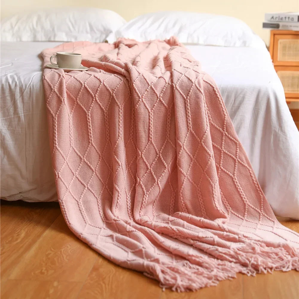 Colverro™ Nordic Chunky Knit Throw Blanket in Soft Faux Cashmere