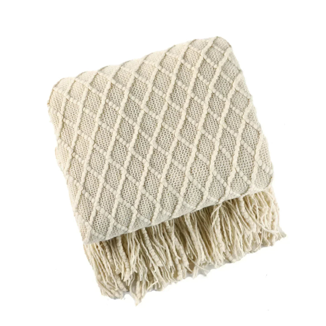 Colverro™ Nordic Chunky Knit Throw Blanket in Soft Faux Cashmere