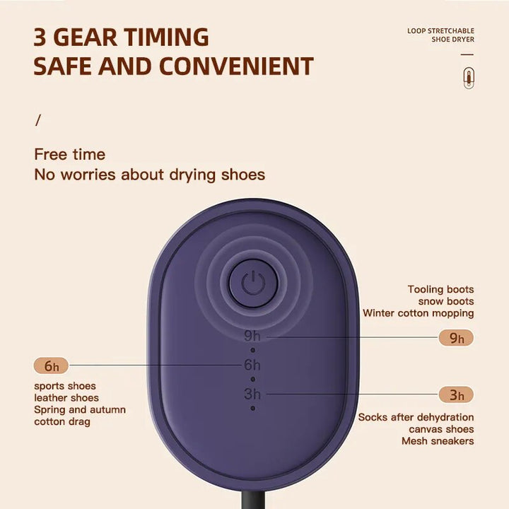 Colverro™ Extendable Electric Shoe Dryer with Timer and Sterilization