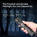 Colverro™ Rechargeable LED Flashlight with Zoom, Waterproof Aluminum Body