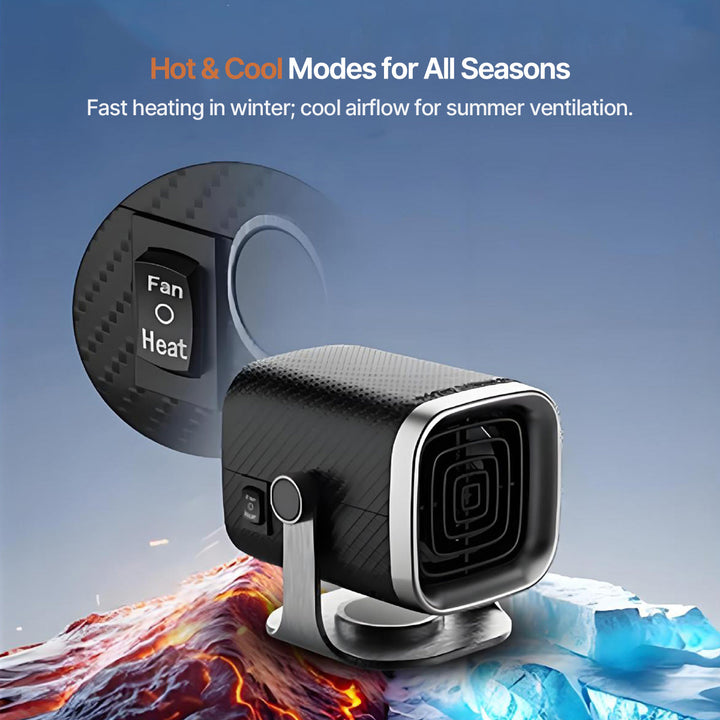 Colverro™ Portable 12V/24V Car Heater with 360° Swivel for Fast Defrost