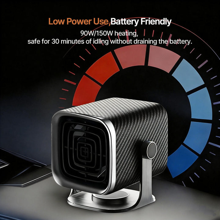 Colverro™ Portable 12V/24V Car Heater with 360° Swivel for Fast Defrost
