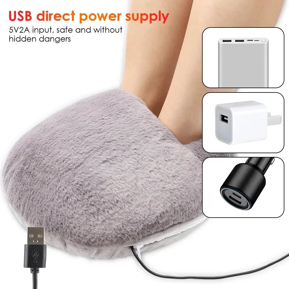 Colverro™ Fuzzy USB Heated Foot Warmer with Thick Plush Padding