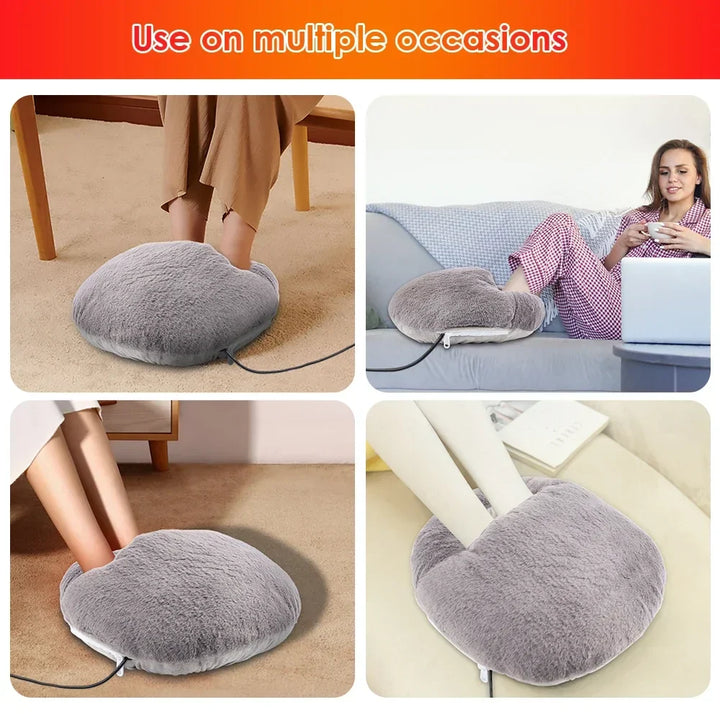 Colverro™ Fuzzy USB Heated Foot Warmer with Thick Plush Padding