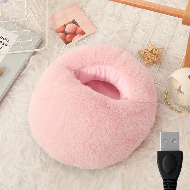 Colverro™ Fuzzy USB Heated Foot Warmer with Thick Plush Padding