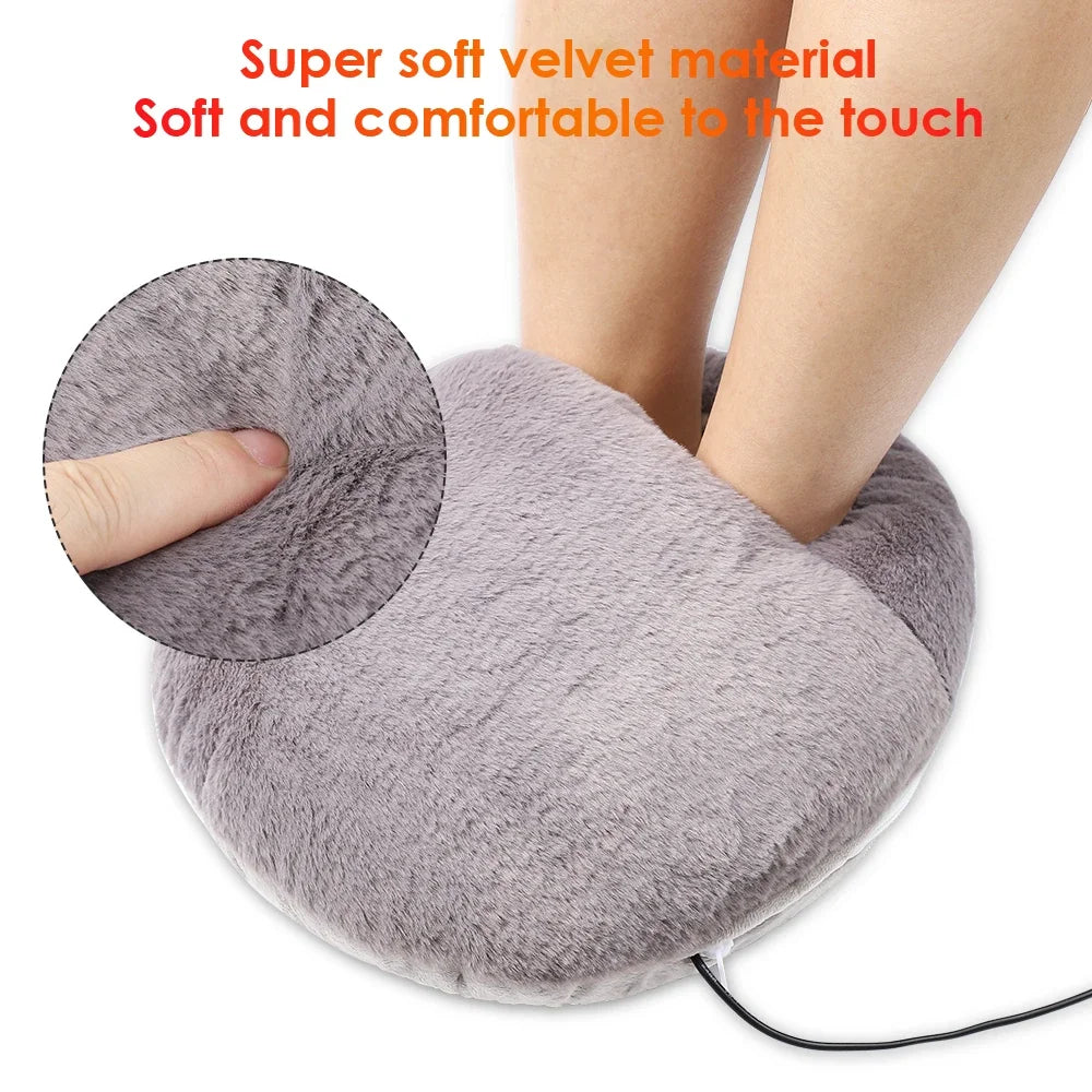 Colverro™ Fuzzy USB Heated Foot Warmer with Thick Plush Padding