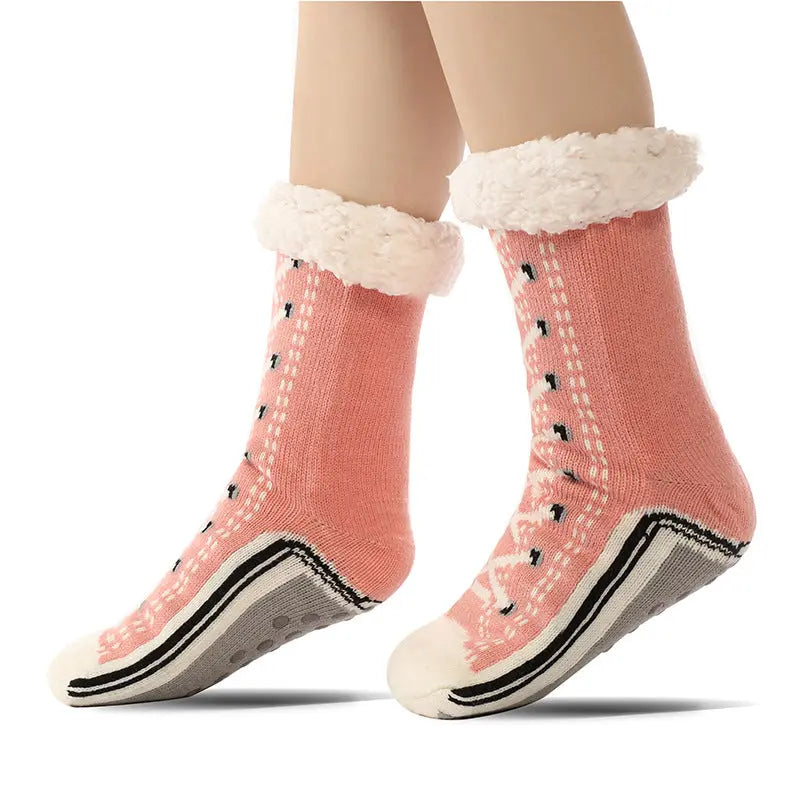Colverro™ Ultra-Warm Thick Jacquard House Socks with Non-Slip Sole