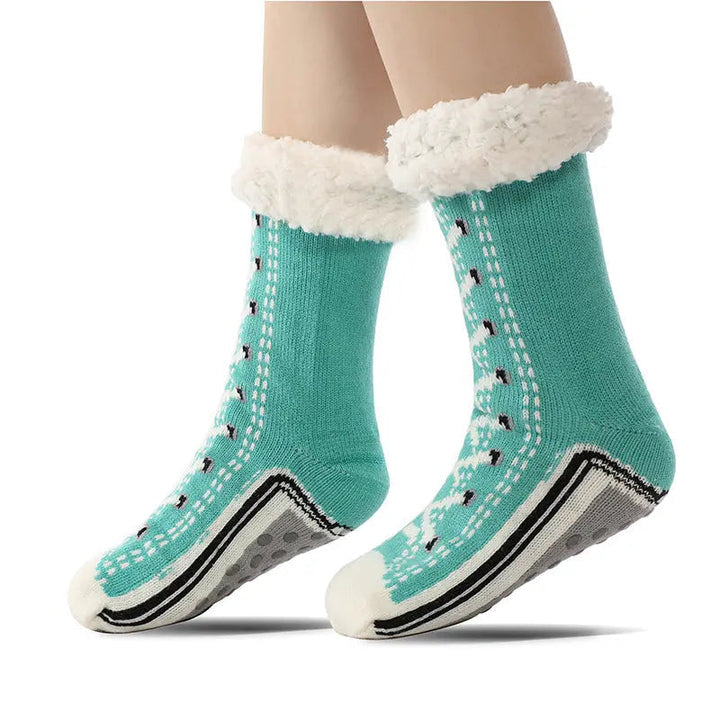 Colverro™ Ultra-Warm Thick Jacquard House Socks with Non-Slip Sole