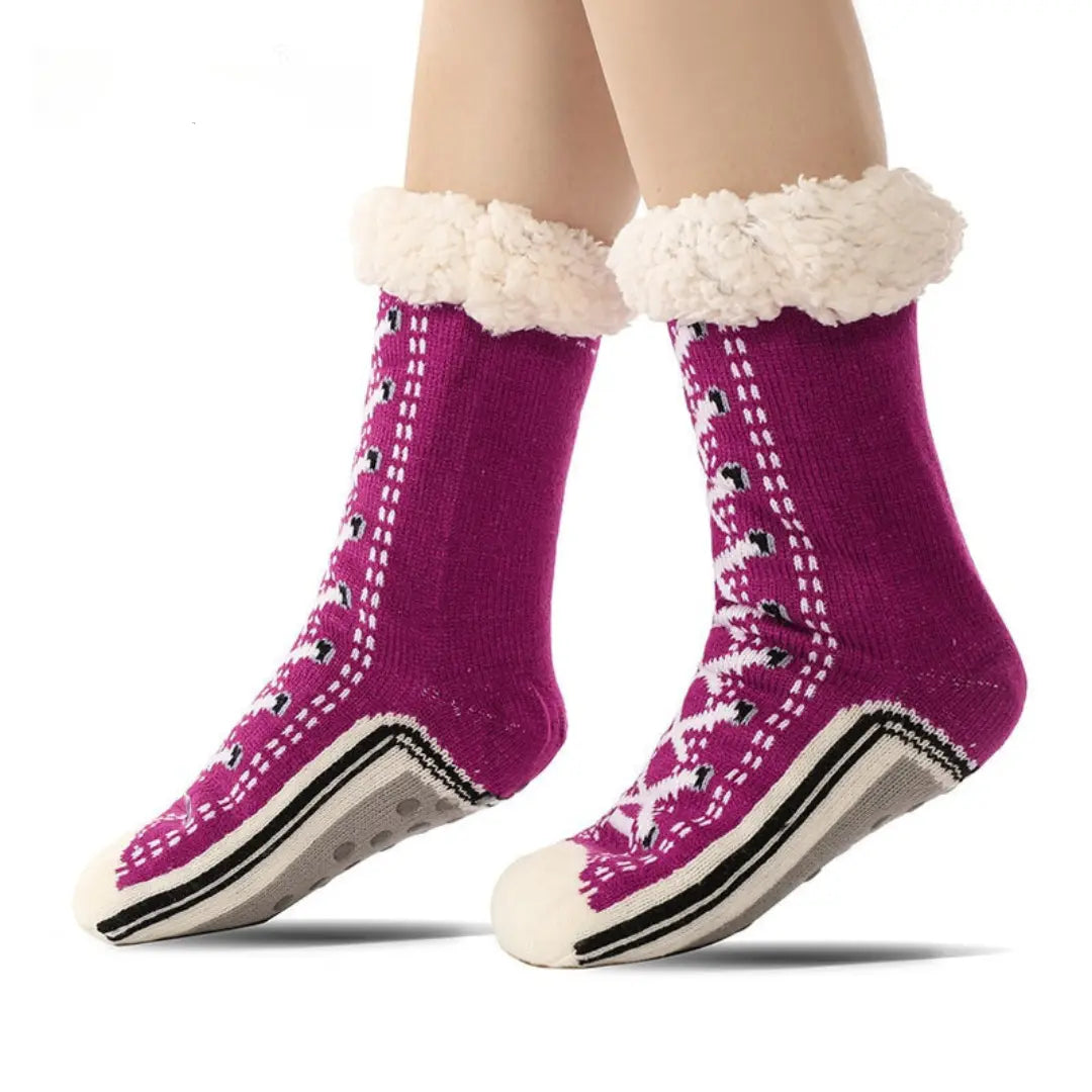 Colverro™ Ultra-Warm Thick Jacquard House Socks with Non-Slip Sole