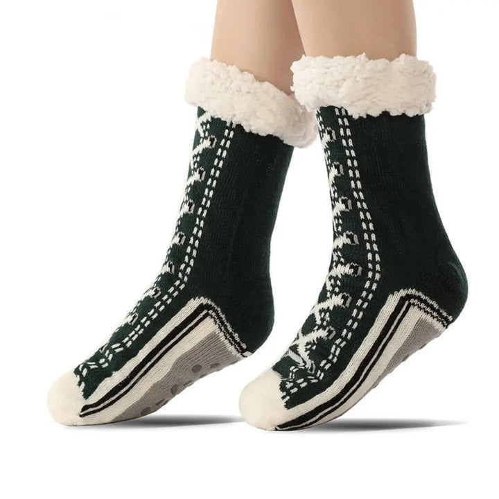 Colverro™ Ultra-Warm Thick Jacquard House Socks with Non-Slip Sole