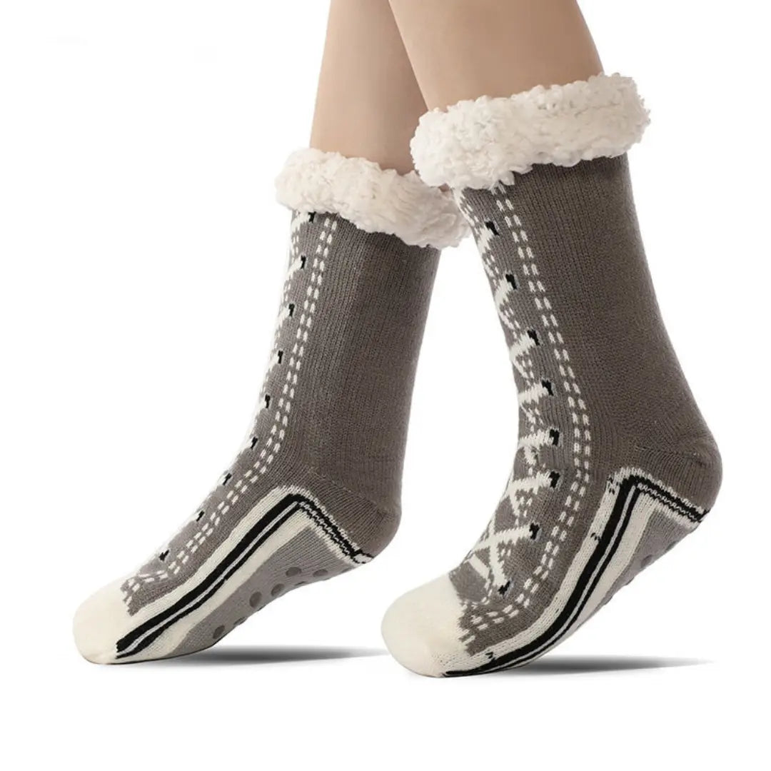 Colverro™ Ultra-Warm Thick Jacquard House Socks with Non-Slip Sole