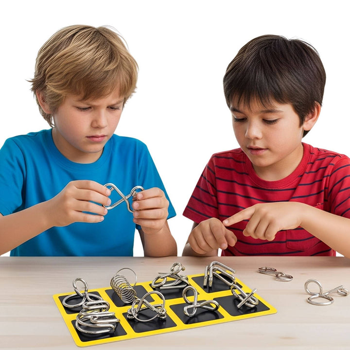Colverro™ Metal Wire Puzzle Set of 8 Brain Teasers, Easy to Expert