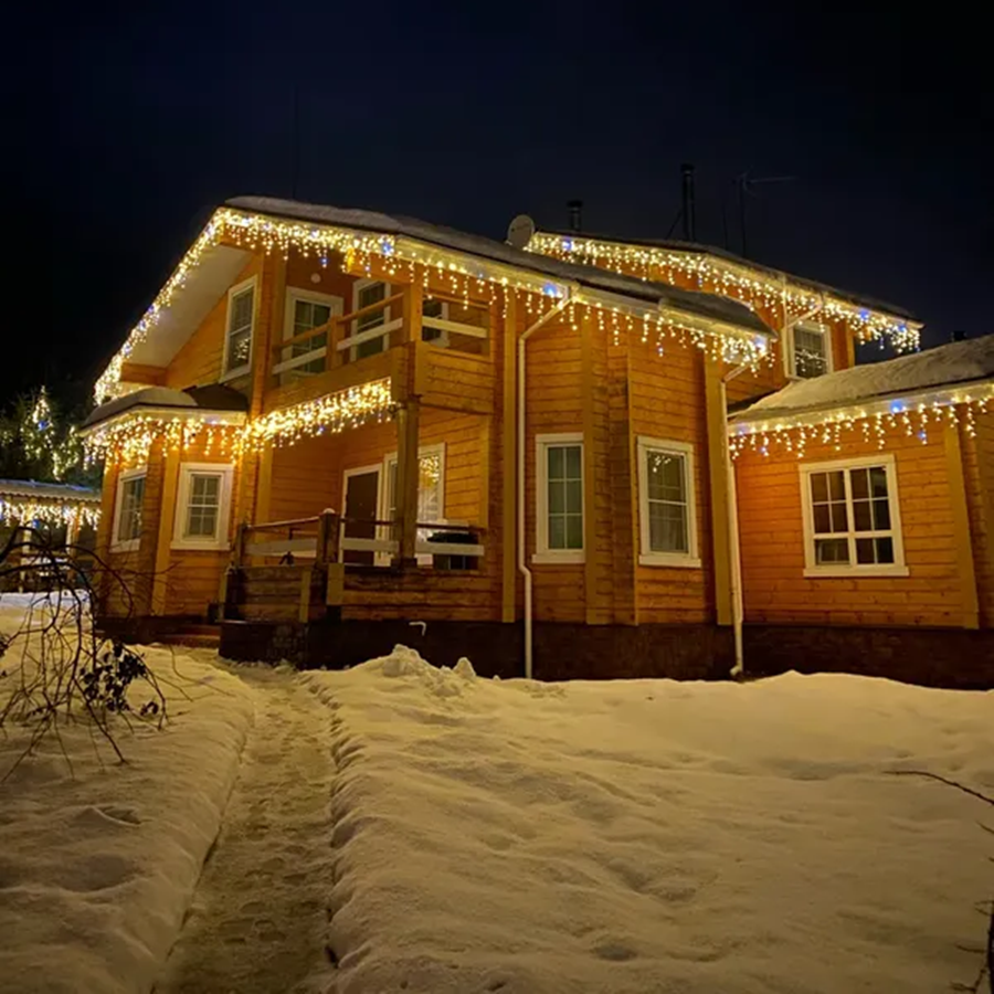 Colverro™ Warm White LED Icicle Curtain Lights, Weather Resistant